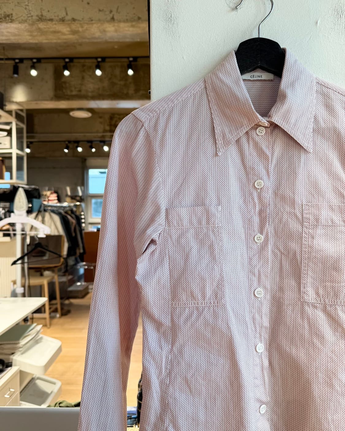 셀린느 레드 스트라이프 코튼 셔츠  상품이미지4