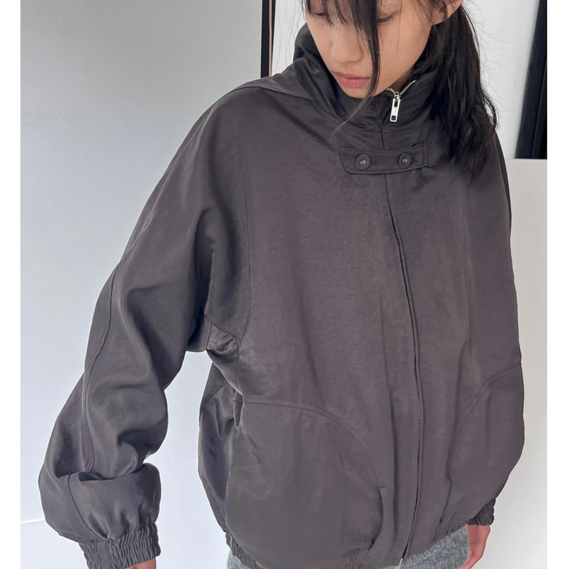 Wingbone pintuck bomber jacket S 상품이미지6