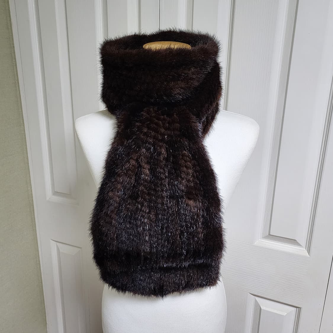 상태굿굿) 프랑코페라로 밍크목도리  브라운 상품이미지8