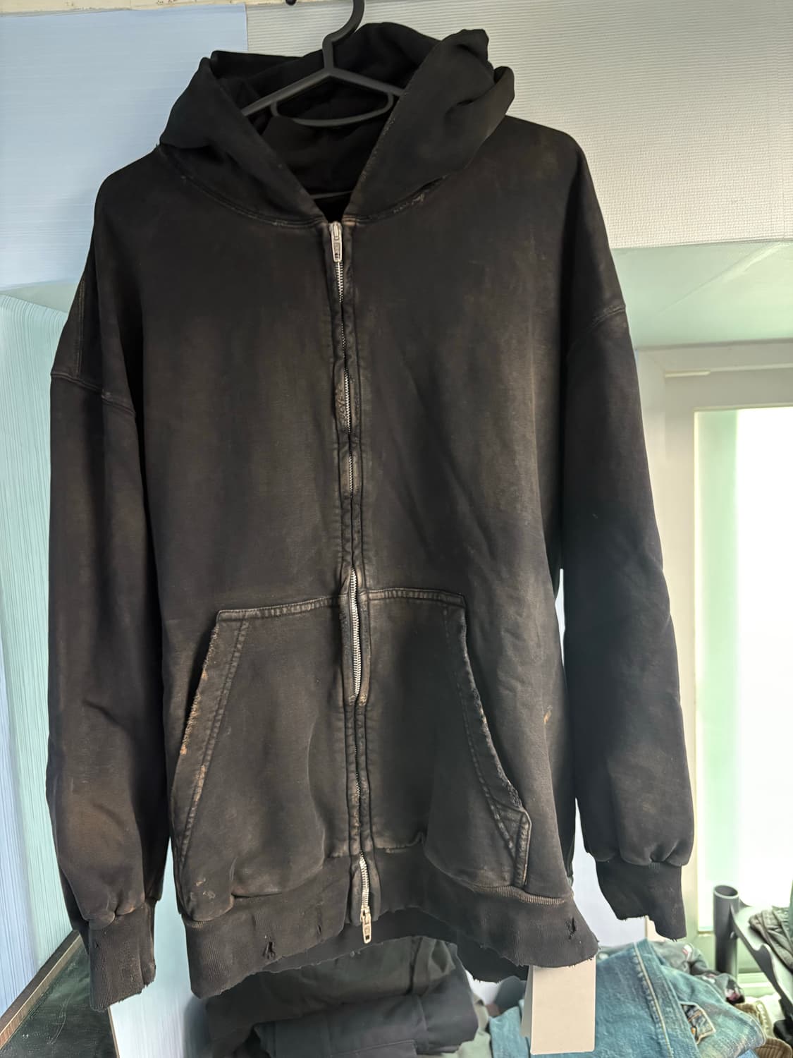 23SUMMER 발렌시아가 스몰핏 머드 후드 집업 XS 새상품 상품이미지1