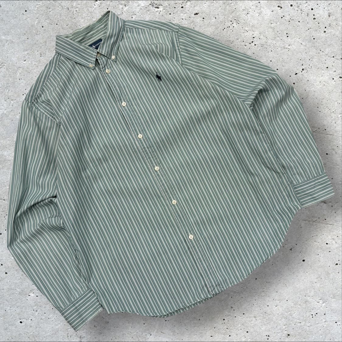 [XL] 폴로 랄프로렌 스트라이프 셔츠 그린 C644 상품이미지1