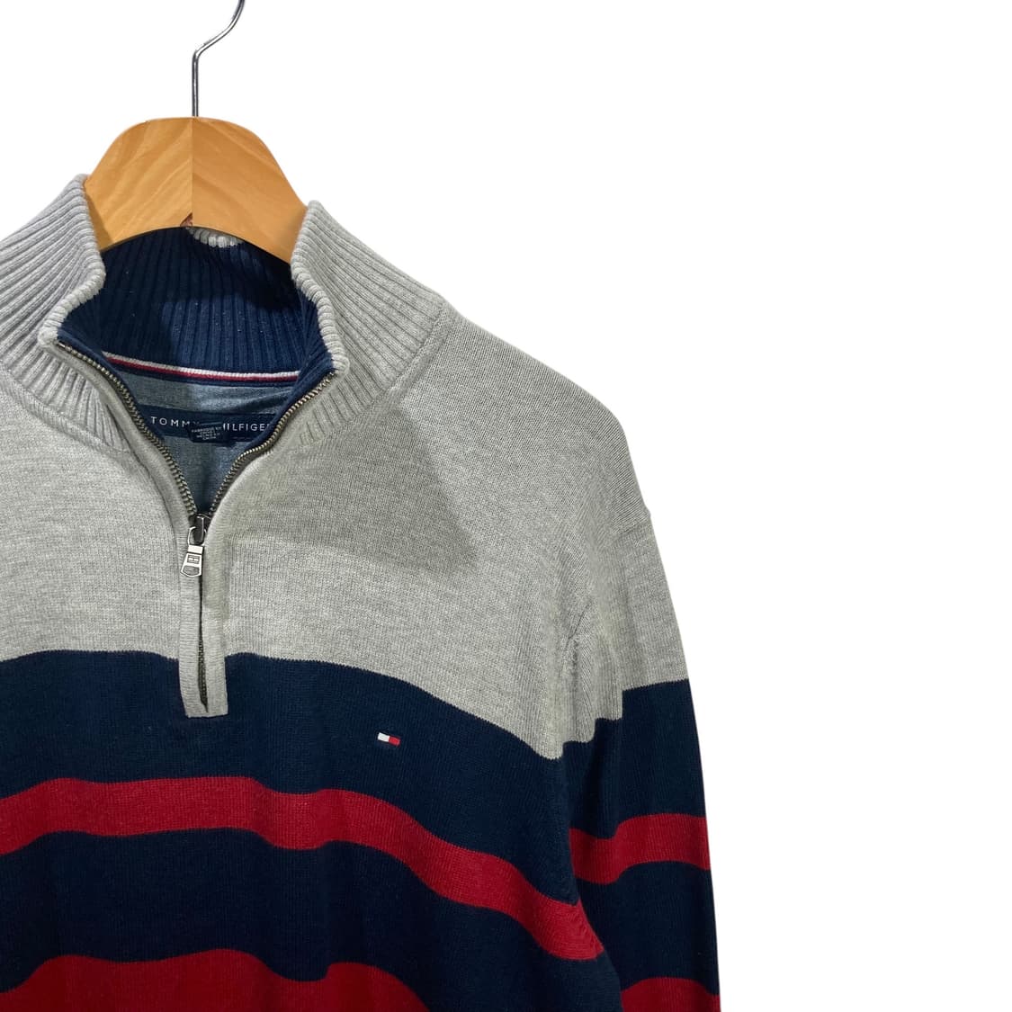 타미힐피거 배색 반집업 니트 상품이미지3