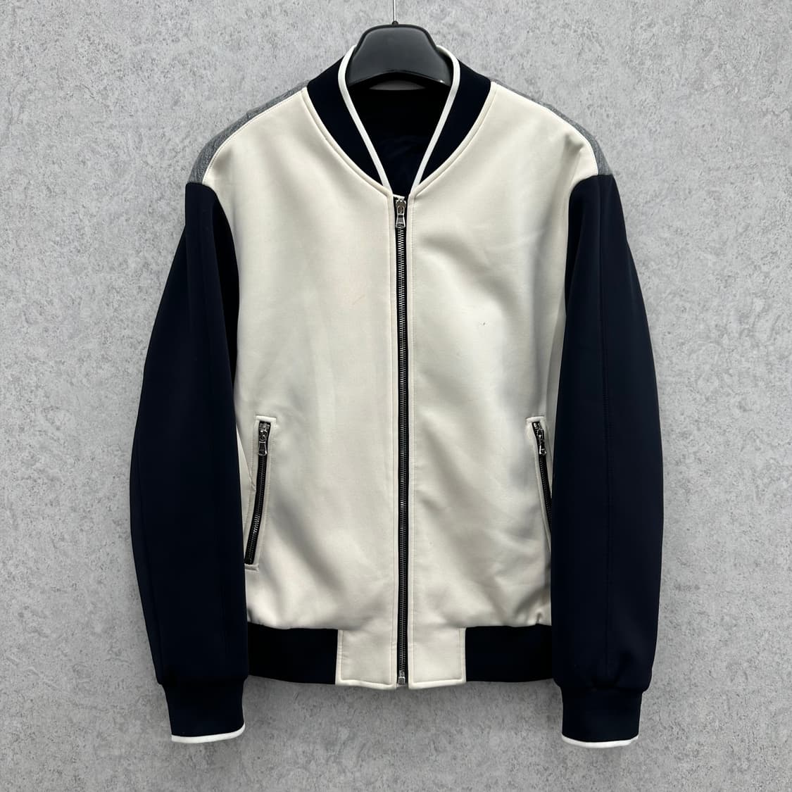 105 솔리드옴므 남자 네오프렌 블루종 자켓 상품이미지1