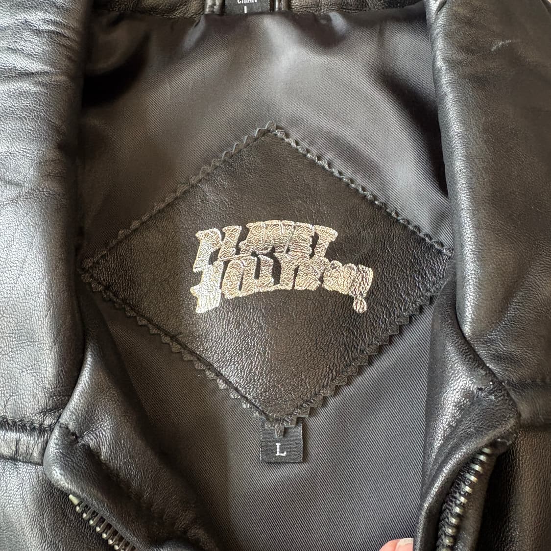 Planet Hollywood black leather jacket 상품이미지5