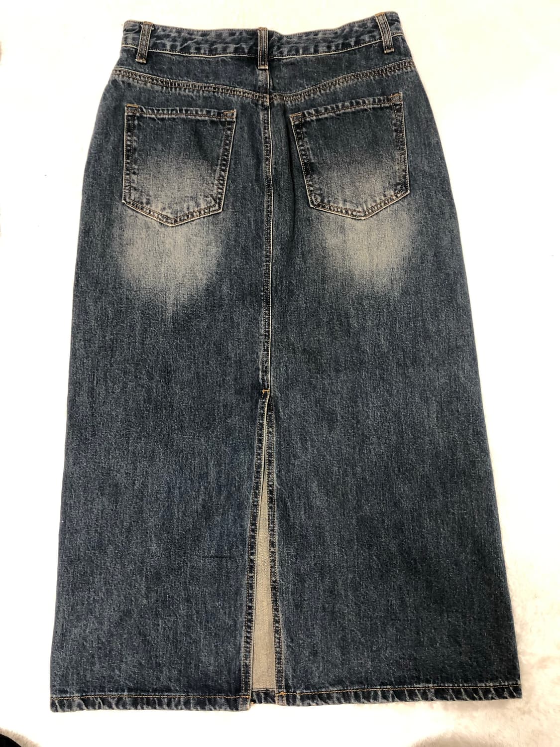 빈티지 느낌 데님 워싱 롱 스커트 상품이미지1