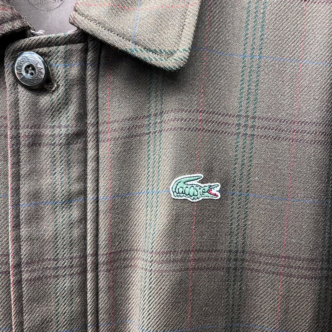 90s 라코스테 체크 패턴 블루종 자켓 스윙탑 바라쿠타 상품이미지5