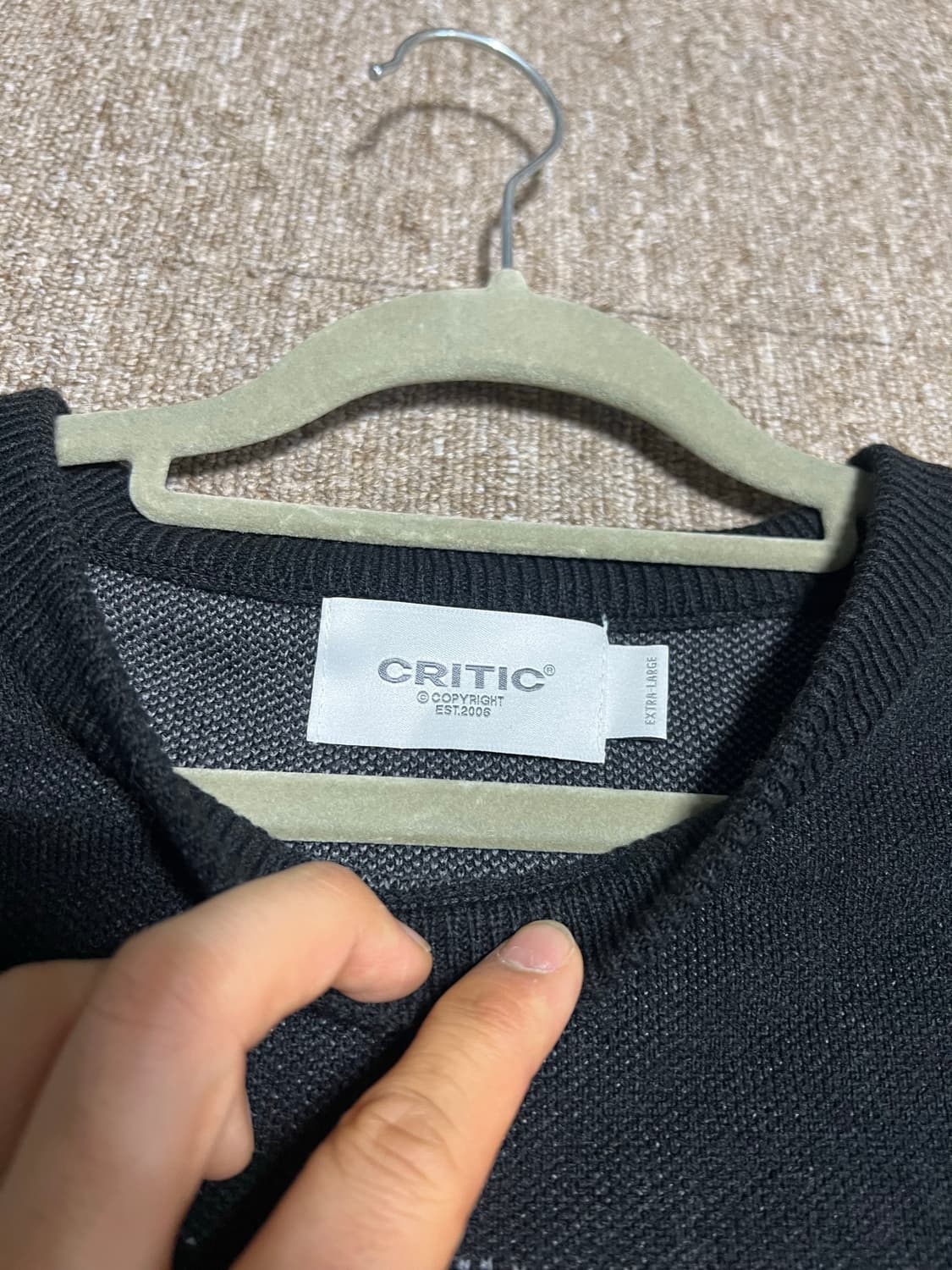 크리틱 블랙 니트 맨투맨 XL 상품이미지3