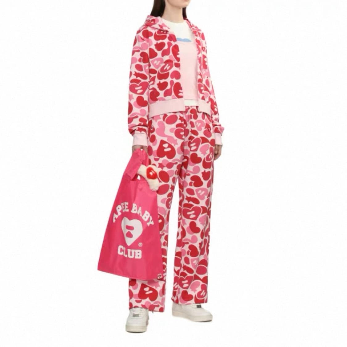 (오더) 베이프 APEE 여성 카모 크롭 후드집업 상품이미지5