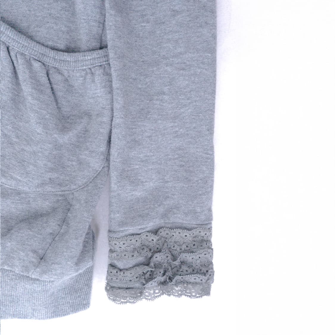 소프트 레이스 그레이 후드 집업 상품이미지6