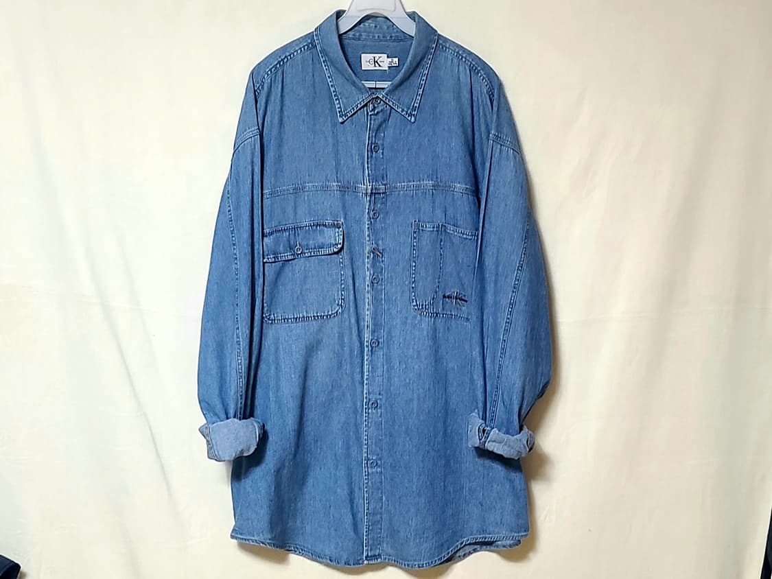Calvin Klein 90s 박시 자수 데님 셔츠 상품이미지7