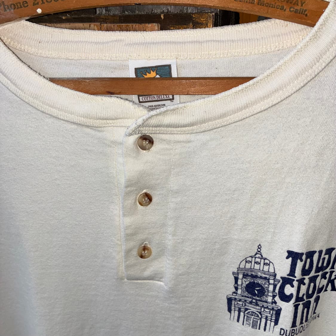 90's Vintage Henley Tee Made in U.S.A. 상품이미지2