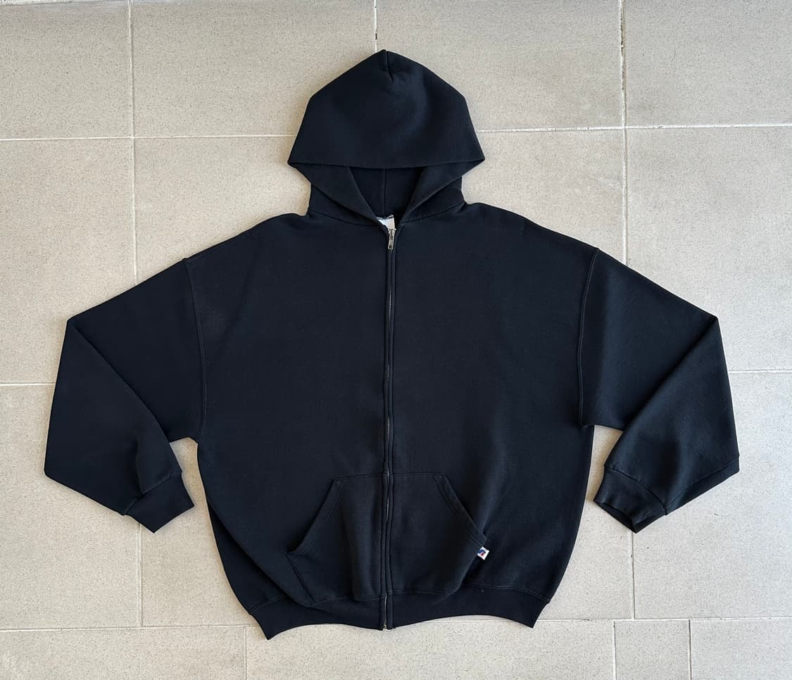 00s 빈티지 러셀 후드집업 블랙 XL 상품이미지1