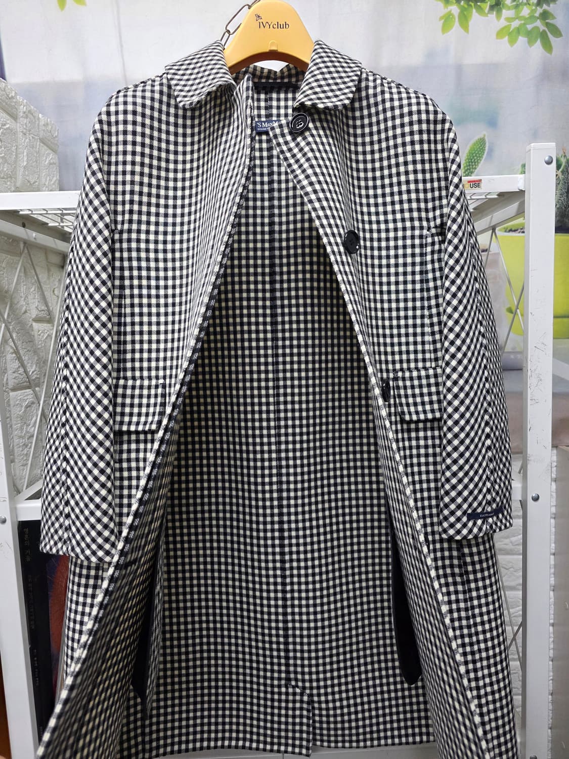 막스마라 깅엄체크 명품 여성코트 44~슬림55 핸드메이드 9부 AD48 상품이미지6
