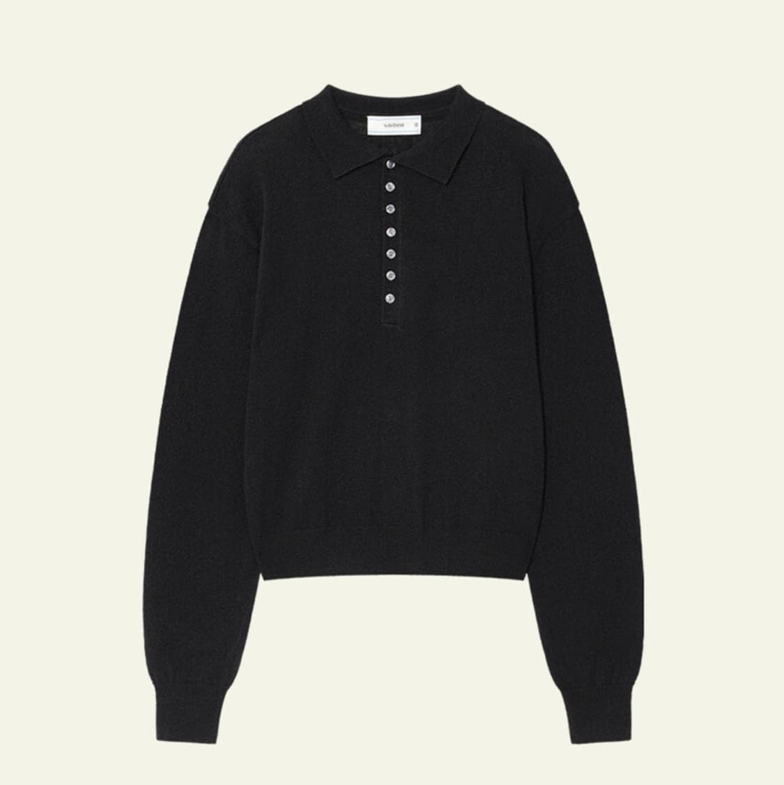 웨이비니스 리니어 블룸 카라 니트 - 블랙 2사이즈 상품이미지1