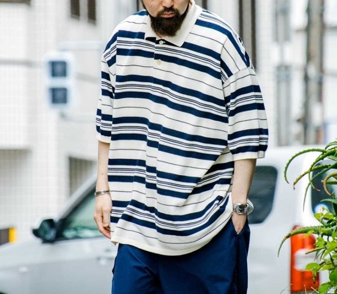 나나미카 스트라이프 폴로 스웨터 상품이미지1