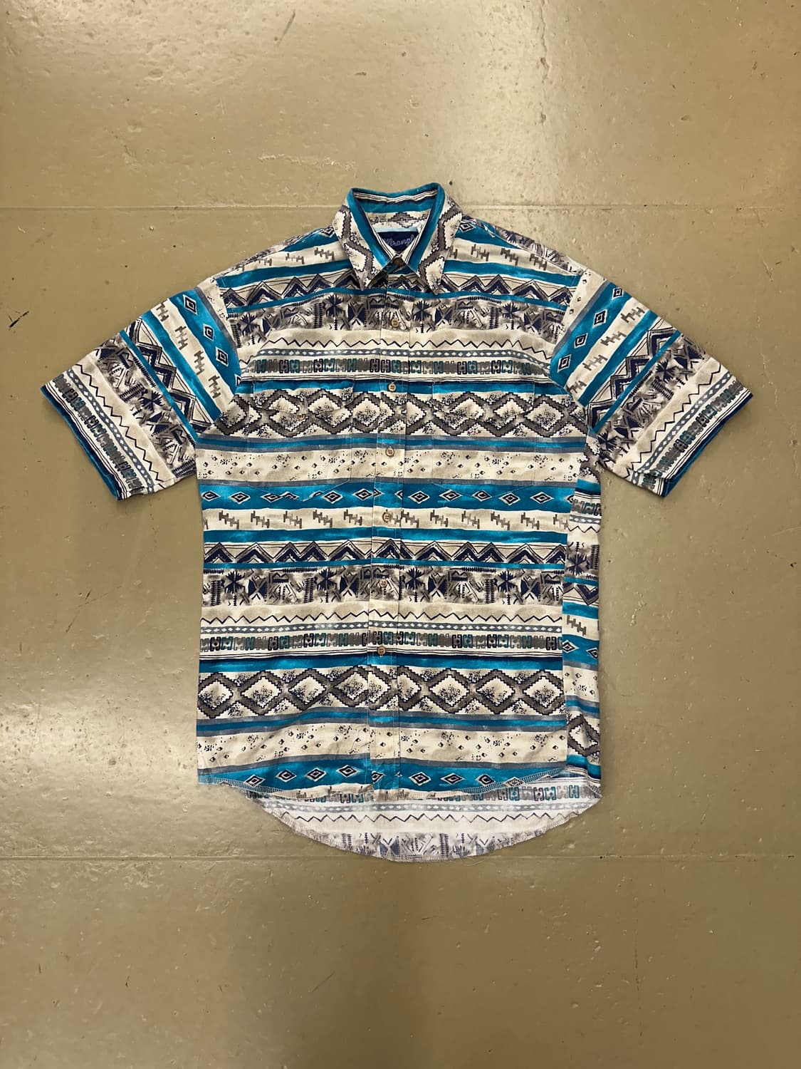 미국 빈티지 보헤미안 웨스턴 카우보이 반팔셔츠 XL 상품이미지2