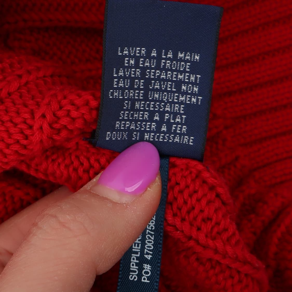 폴로 랄프로렌 레드 코튼 케이블 니트 상품이미지10