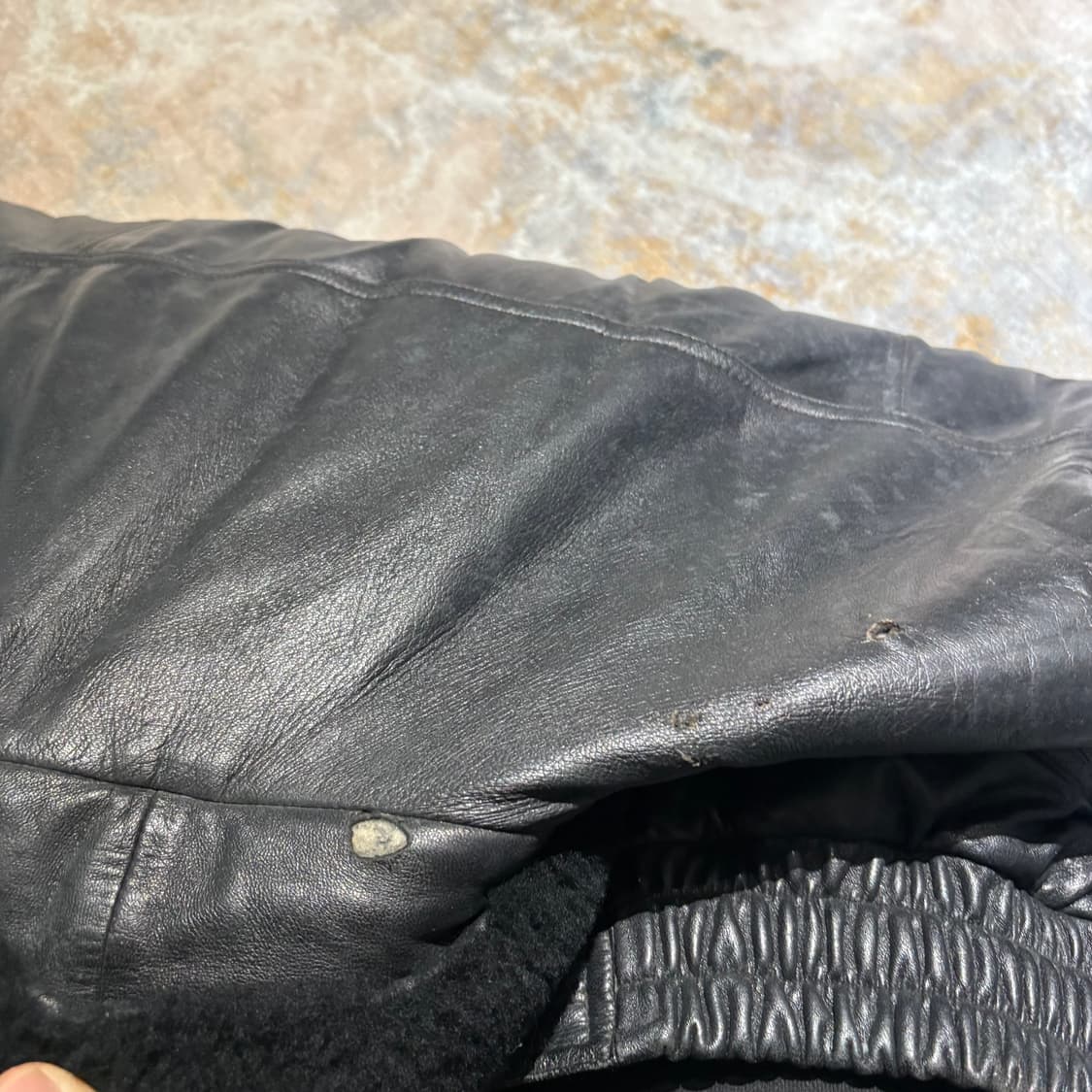 빈티지 양가죽 무스탕 봄버 레더자켓 상품이미지4