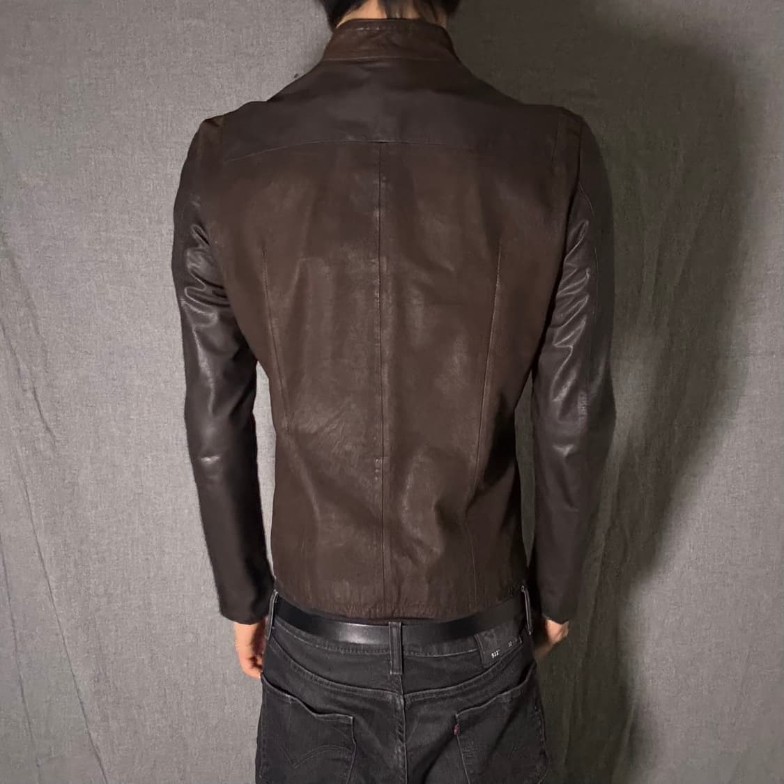 우영미 슬림핏 염소가죽 자켓 상품이미지6