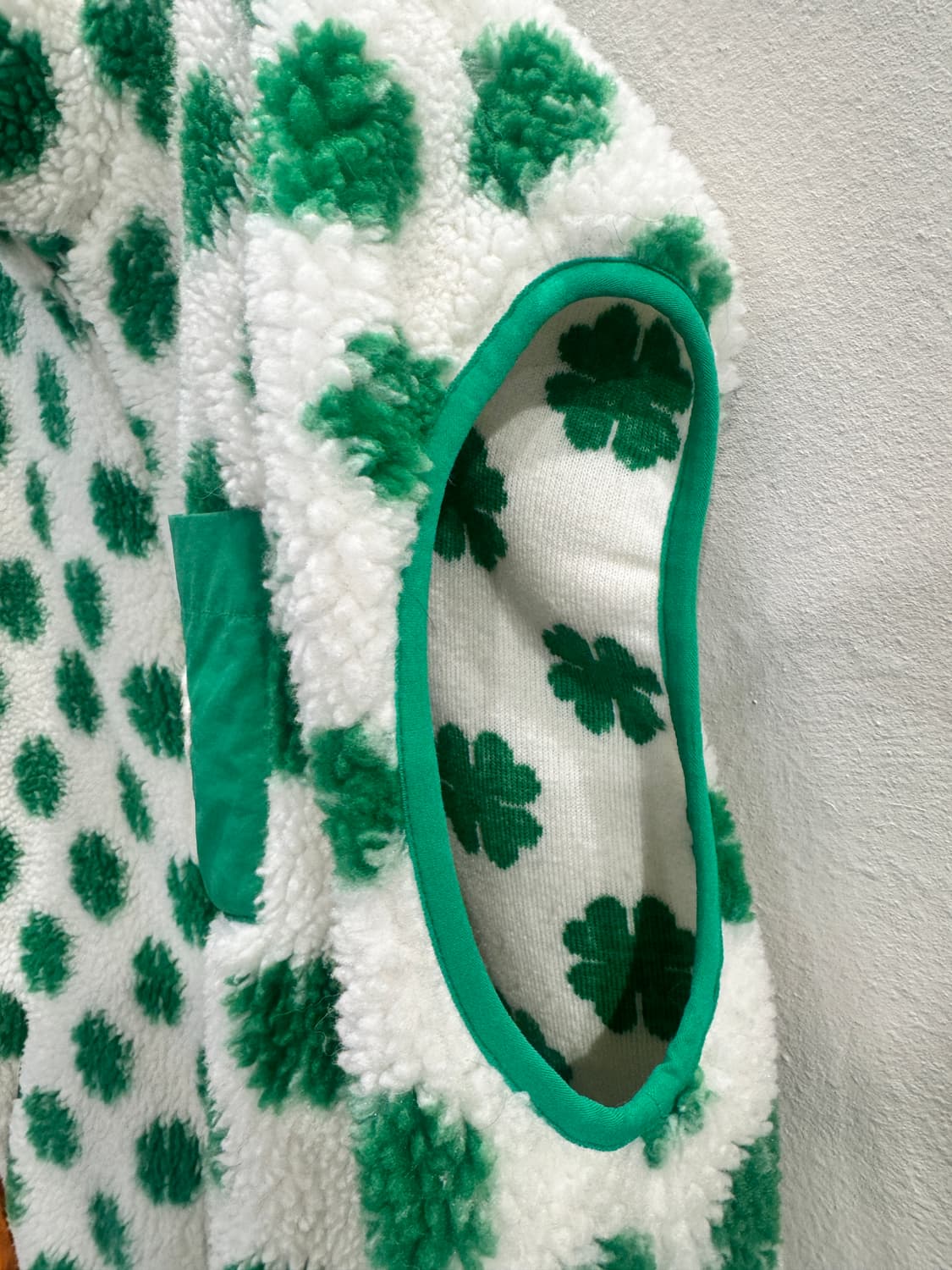 vintage 보아 뽀글이 클로버 집업베스트 상품이미지6