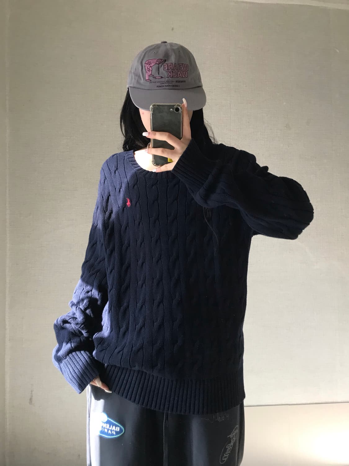 폴로 네이비 케이블 니트 상품이미지3