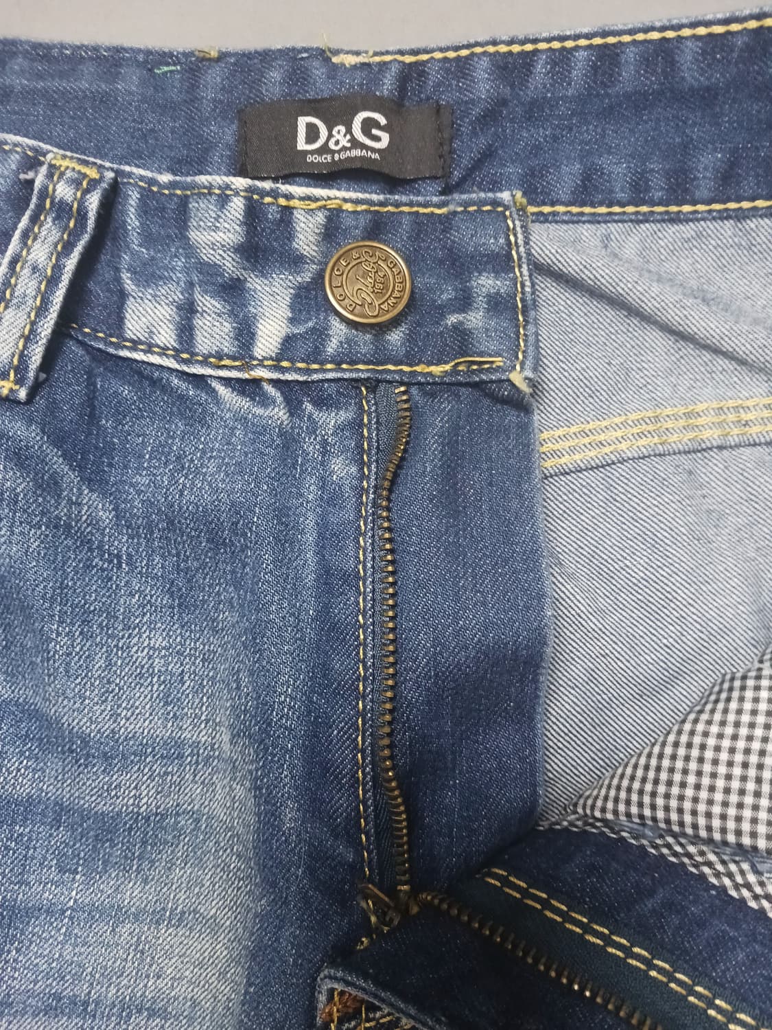 [32] 돌체앤가바나 자수 래더패치 스트레이트진 청바지 상품이미지6