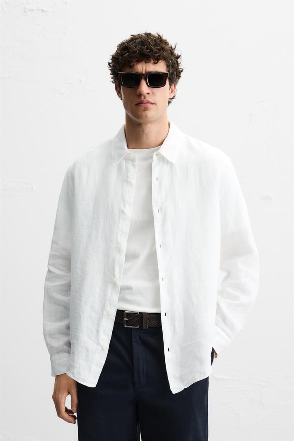 초특가 새제품 ZARA 자라 린넨 셔츠 화이트 상품이미지1