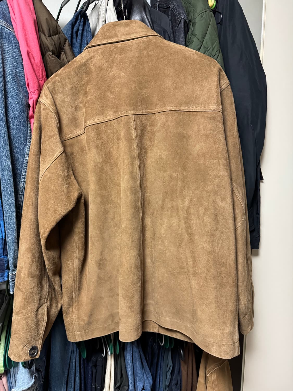 퍼스트플로어 스웨이드 초어 자켓 카멜브라운 48 상품이미지2