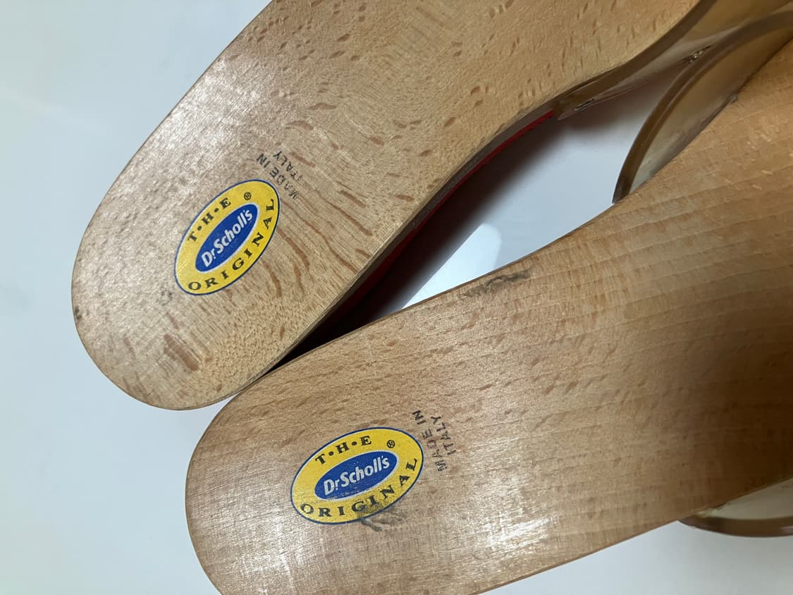 Y2K 2000s 닥터숄 우든힐 슬라이드 투명 클로그 샌들 빈티지 상품이미지2