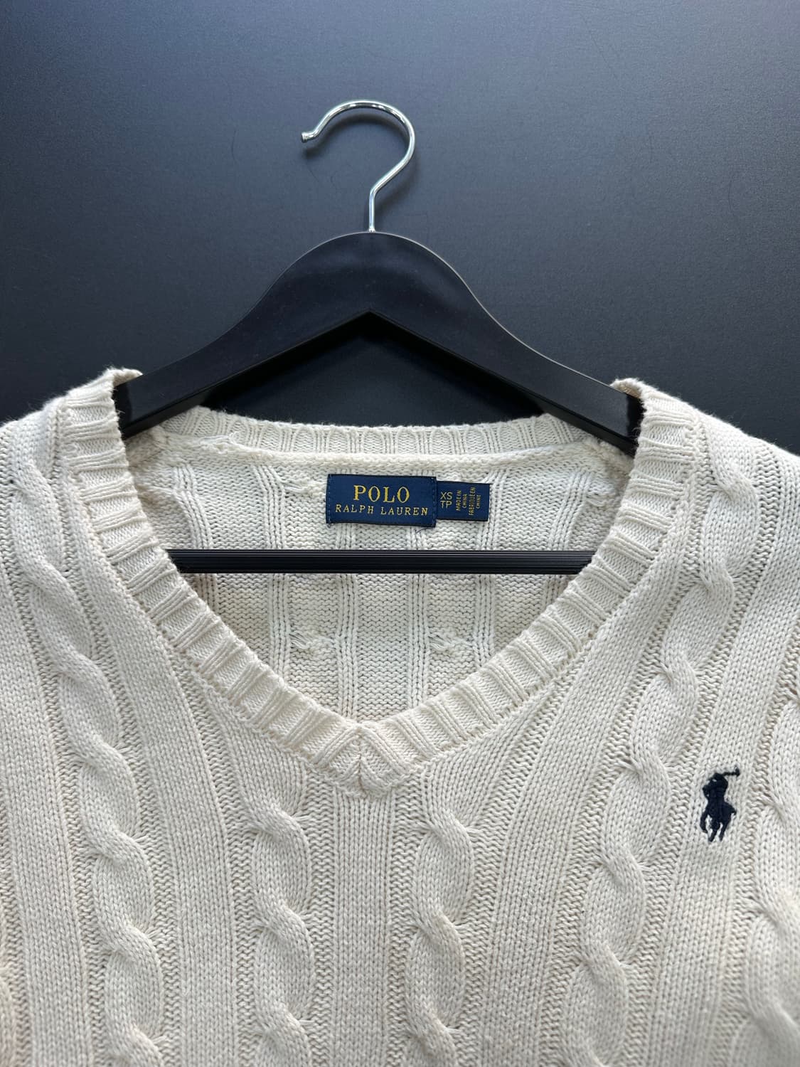  폴로랄프로렌 케이블 브이넥 니트 아이보리 상품이미지5