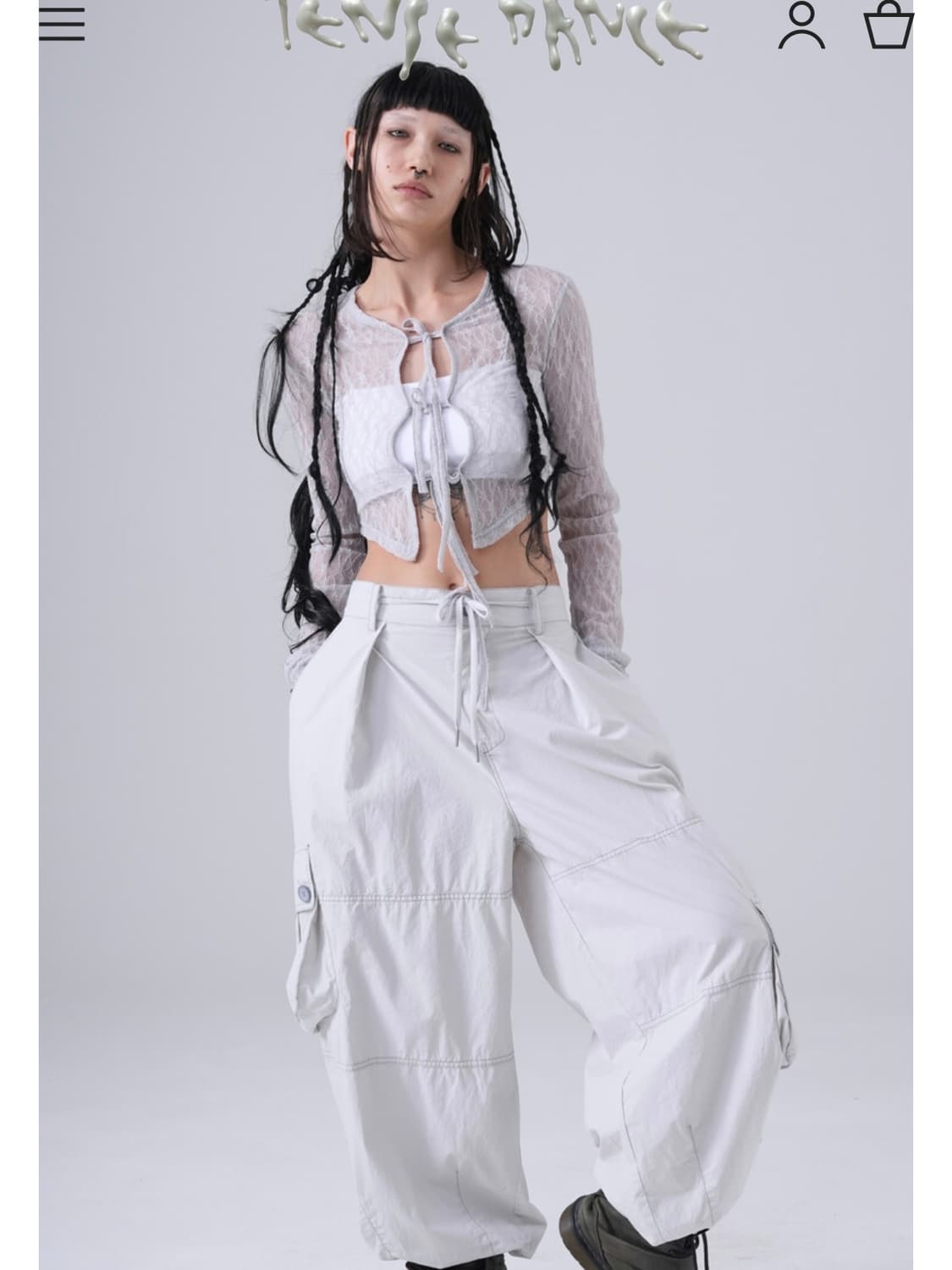 Lace strap top_light grey 상품이미지4