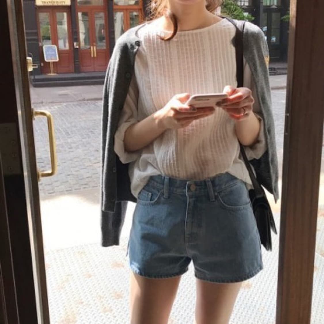 베지터블 블루 데님 쇼츠 s 상품이미지1
