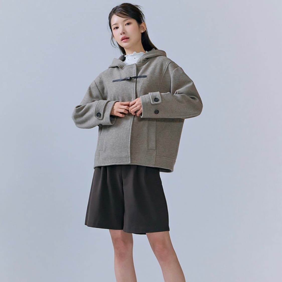 체이스컬트 여성 울라이크 더플 반코트 브라운 상품이미지2