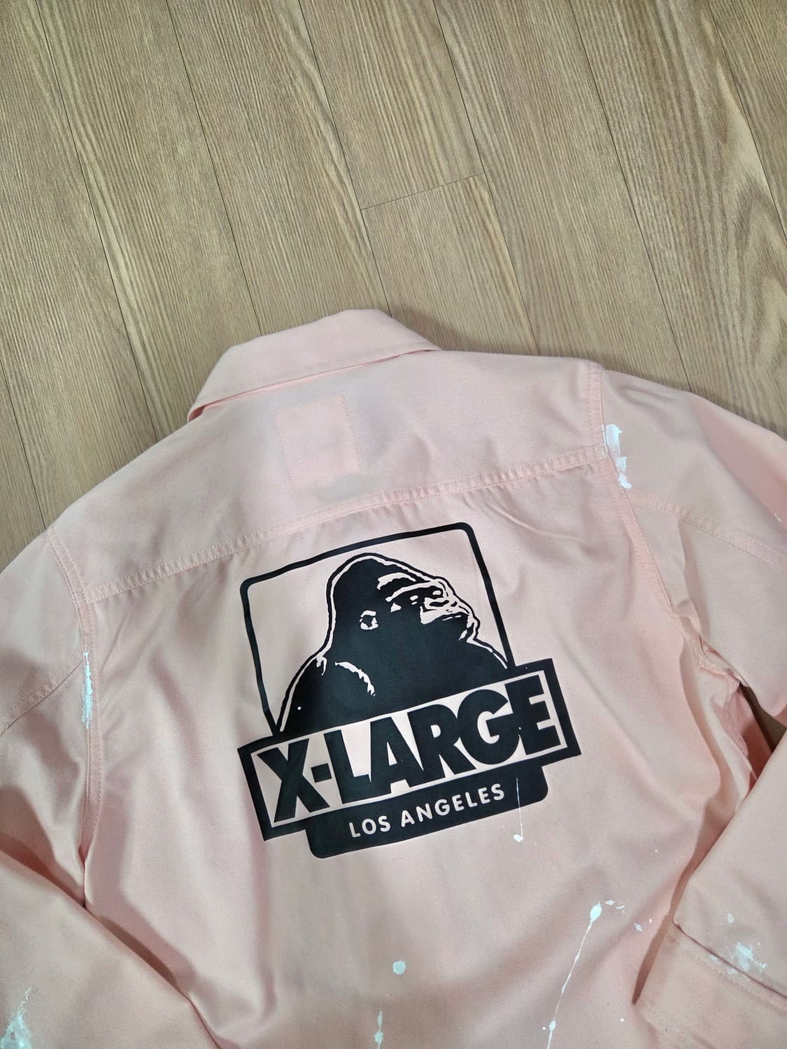 엑스라지 라이트 핑크 페인팅 커스텀 재킷 상품이미지6