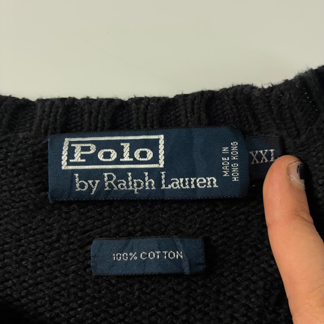 Polo  폴로 랄프로렌 90,s 자수 블랙 라운드 니트  상품이미지4