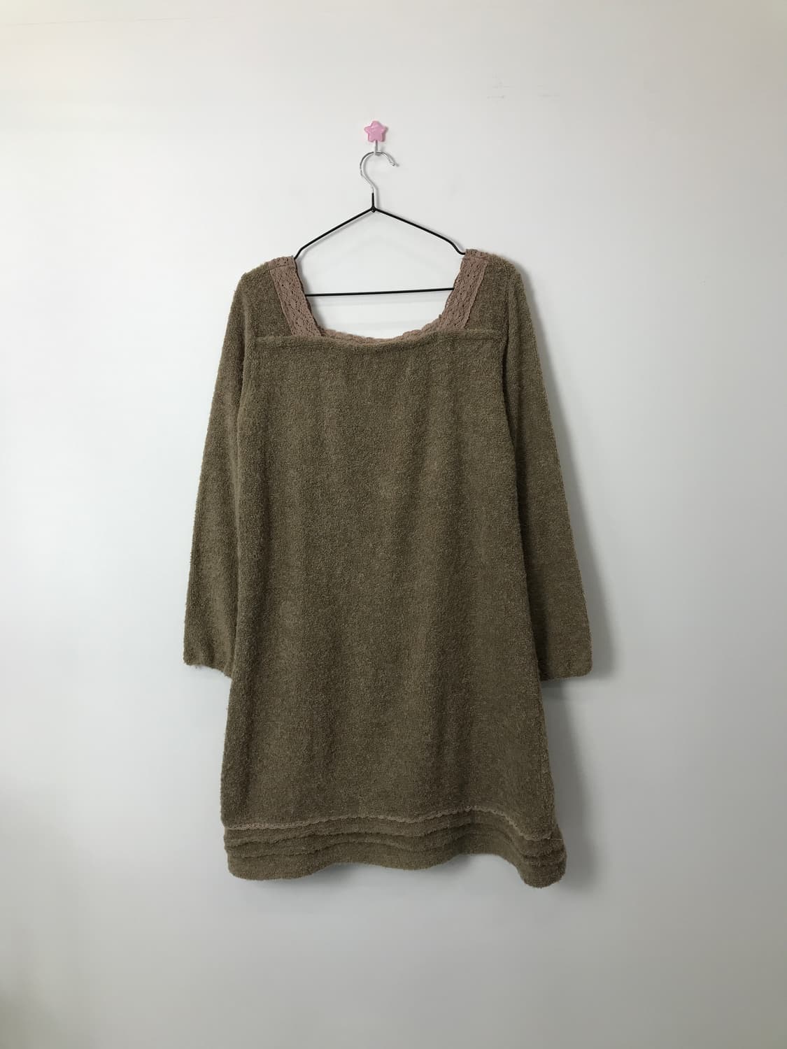 Jpn Beige MoriGirl Crochet Lace Onepiece 상품이미지4