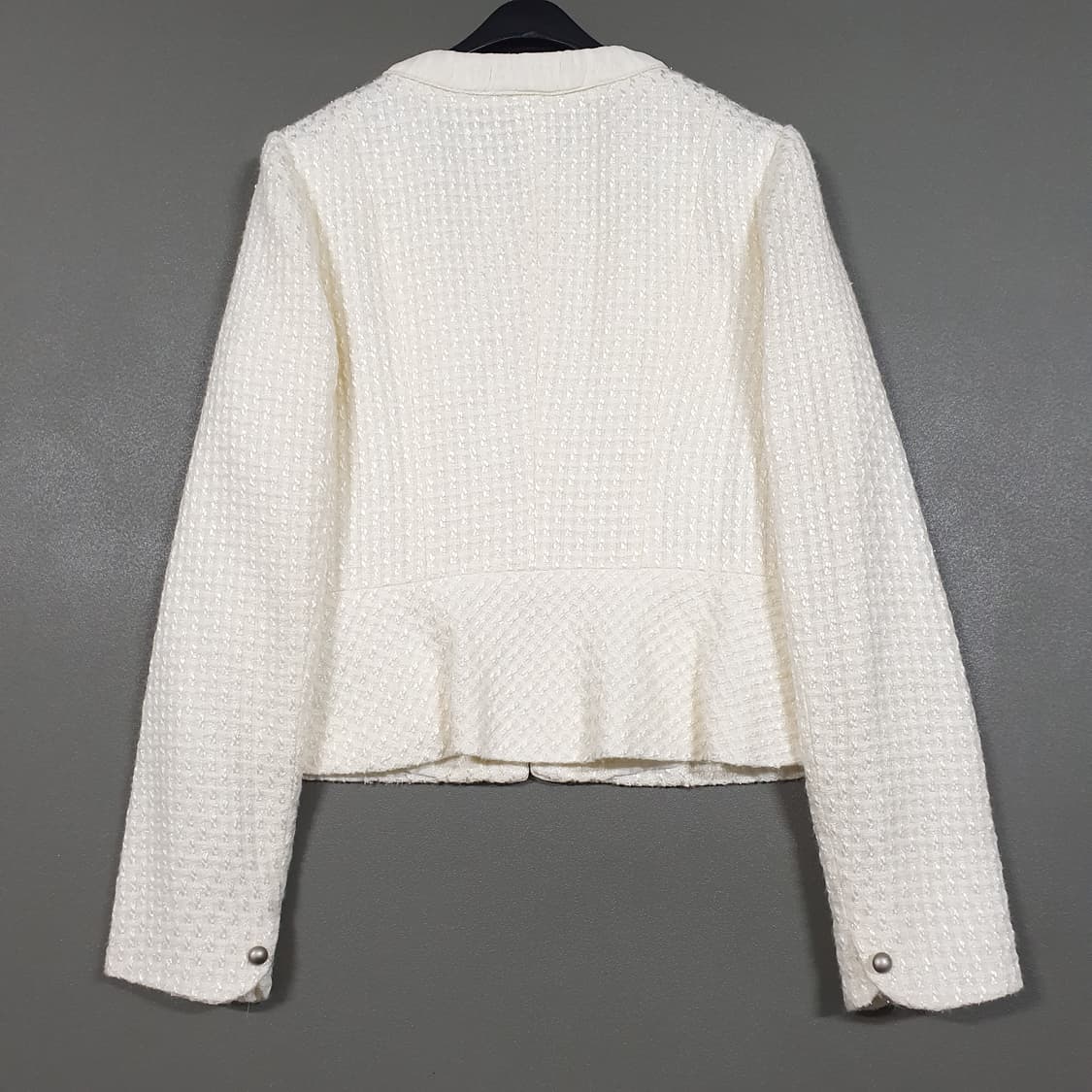 여성 S (90) 잇미샤 포켓 프린지 히든버튼 트위드 자켓 아이보리 상품이미지9
