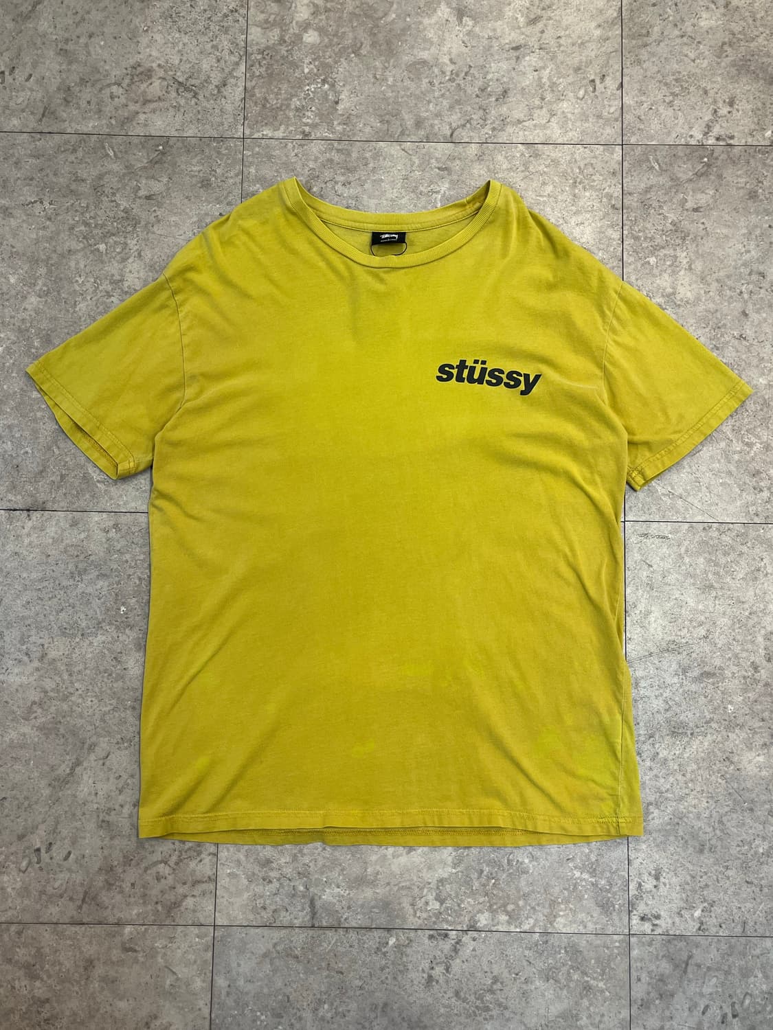 스투시 베이직 로고 반팔티 옐로우 L #csz3232 상품이미지4