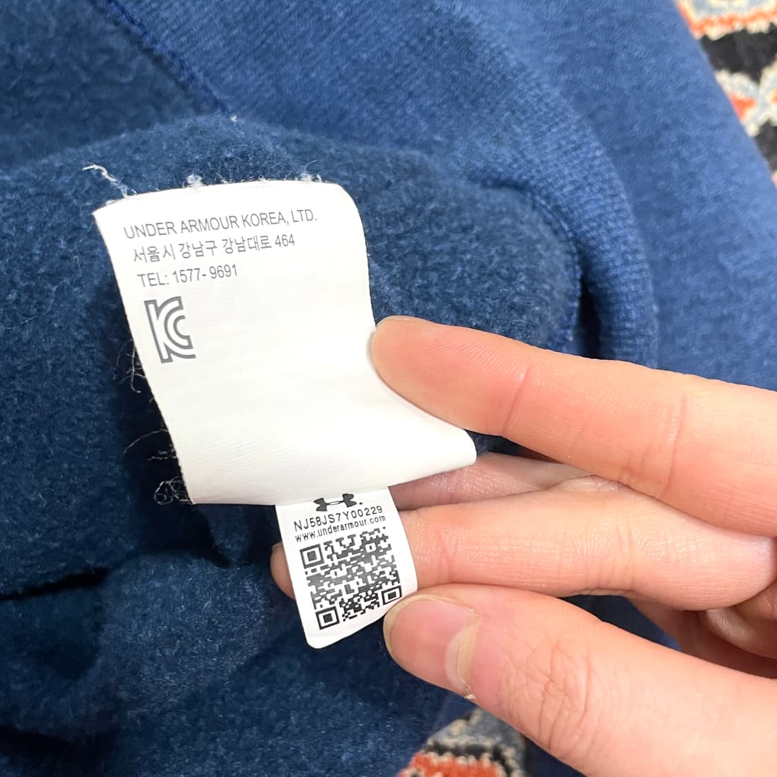 언더아머 블루 기모 후드집업 여성S 상품이미지6