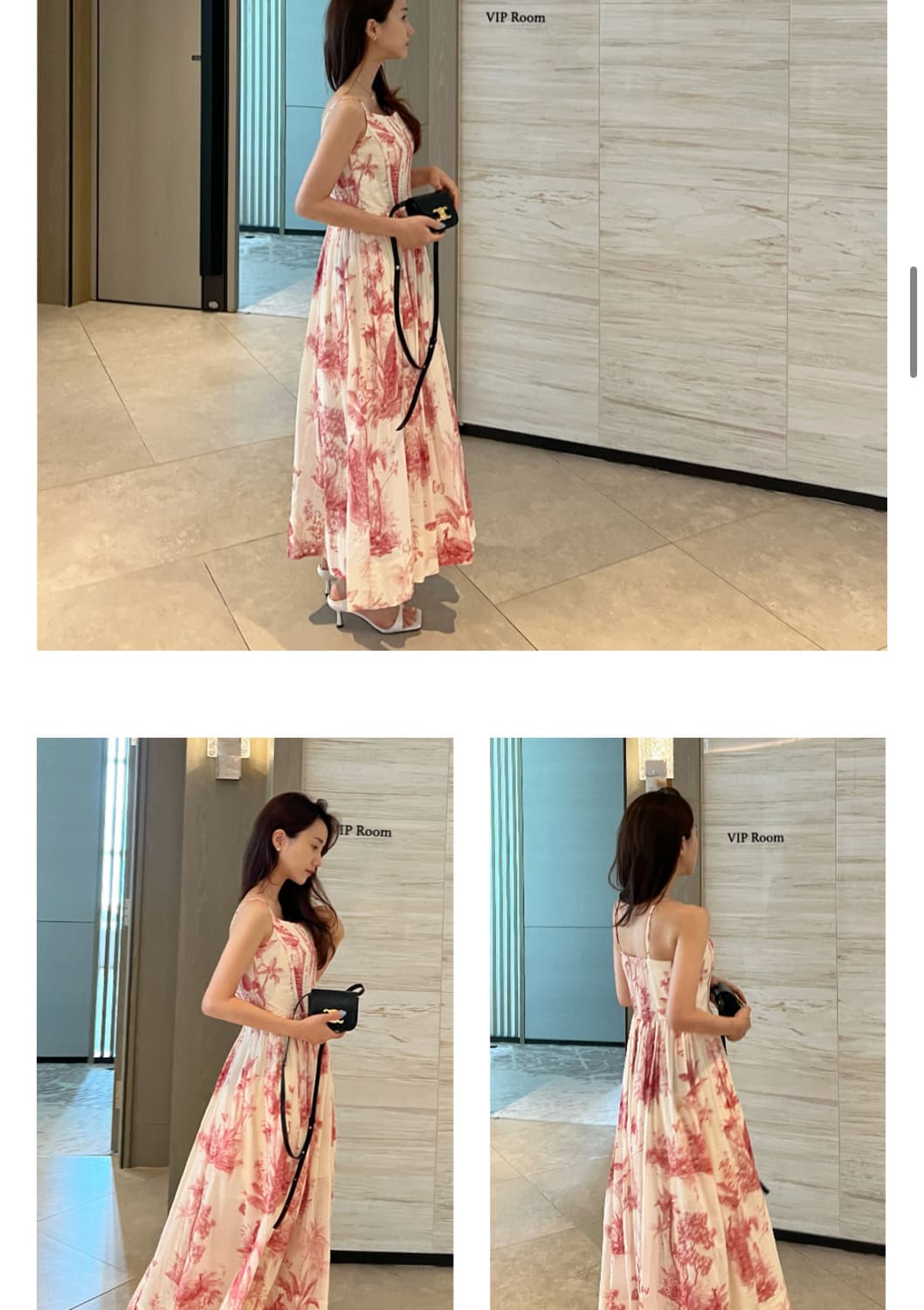 휴양지 핑크 롱 원피스 상품이미지1