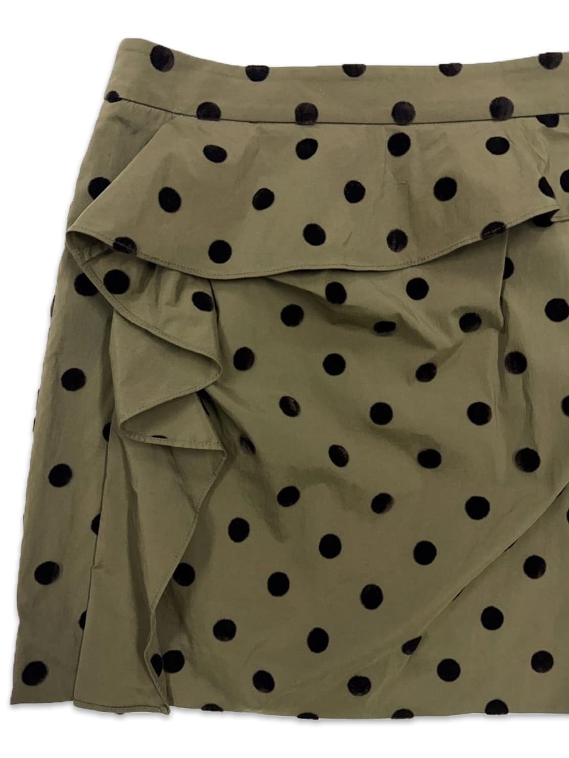 빈티지 Jill Stuart 카키 도트 프릴 미니 스커트 상품이미지3