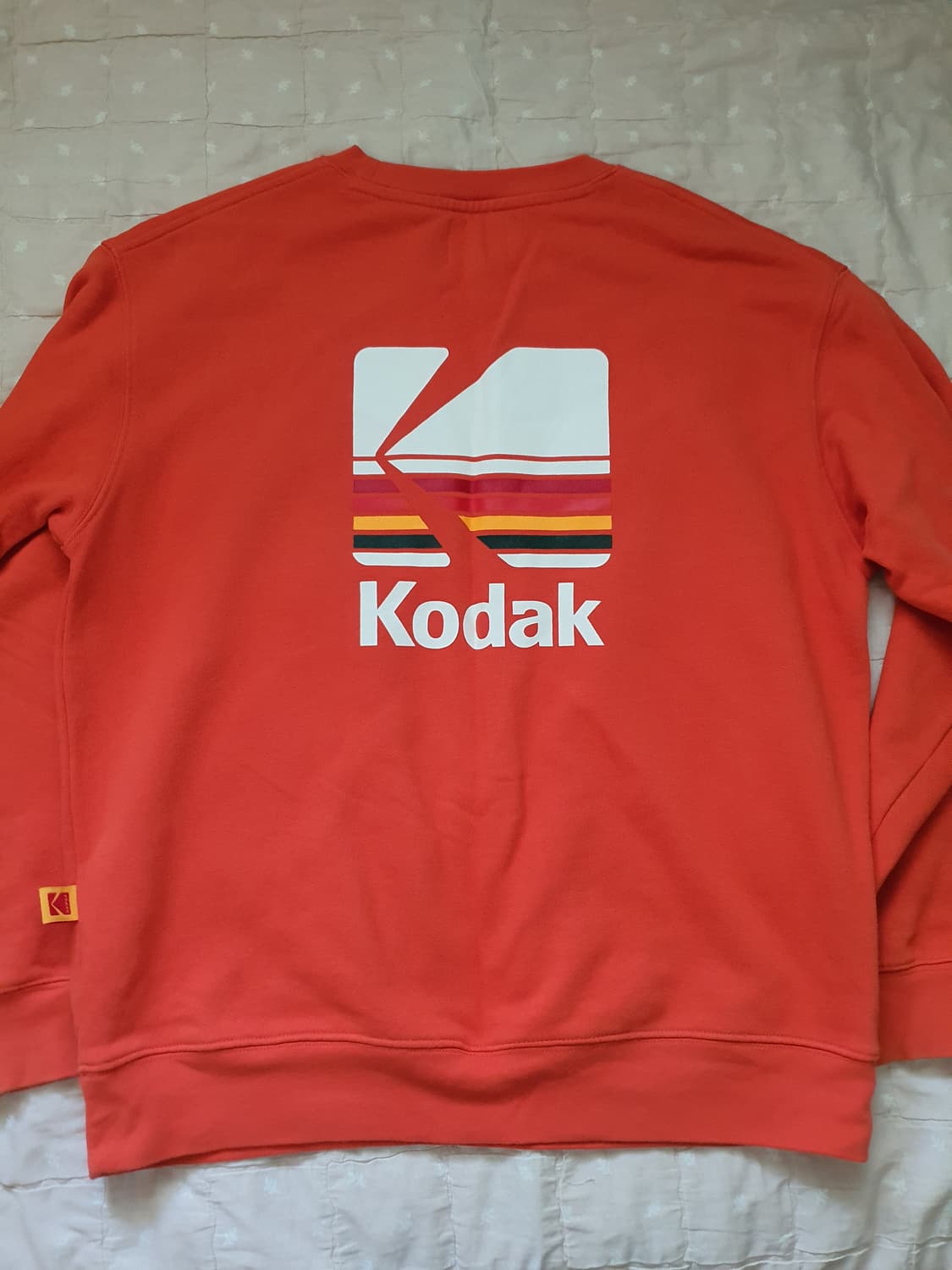 코닥 Kodak 레인보우 자수 로고 맨투맨 스웻셔츠 오렌지 S (새제품) 상품이미지2