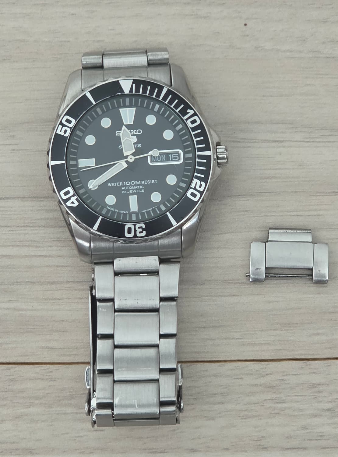 세이코 (SEIKO) 베이비스모 다이버 블랙 오토메틱 스켈레톤 백 시계 상품이미지2