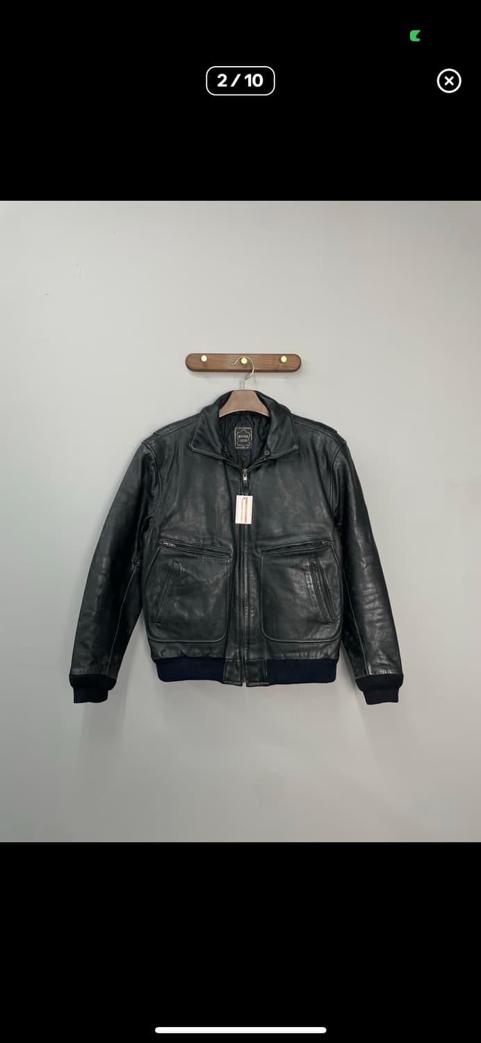 빈티지 블랙 가죽 자켓 A3198 상품이미지2