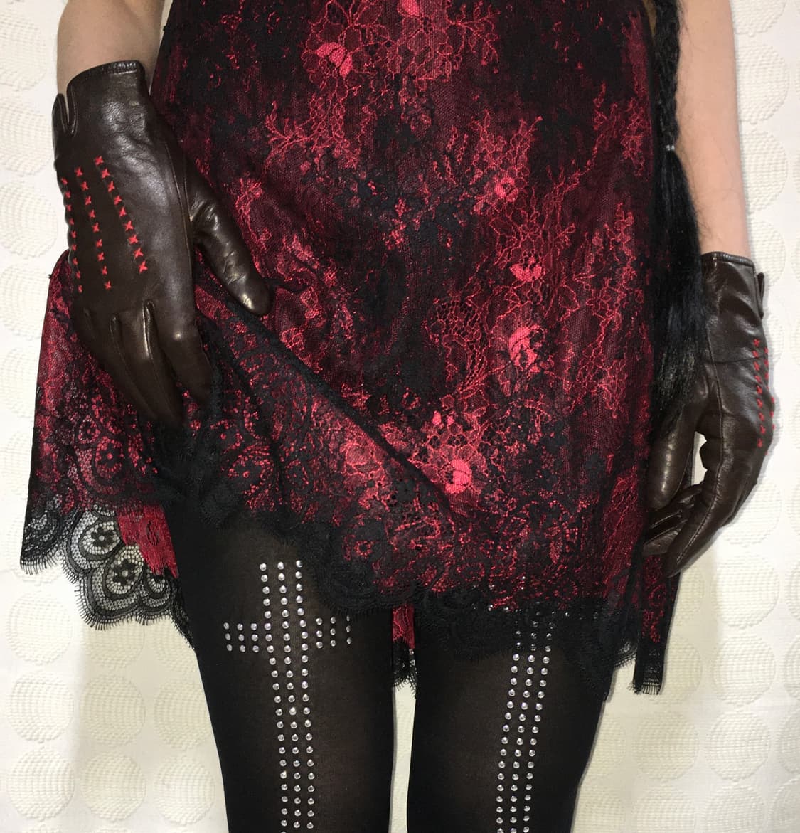 비비안웨스트우드 가죽 스티치 장갑 상품이미지1