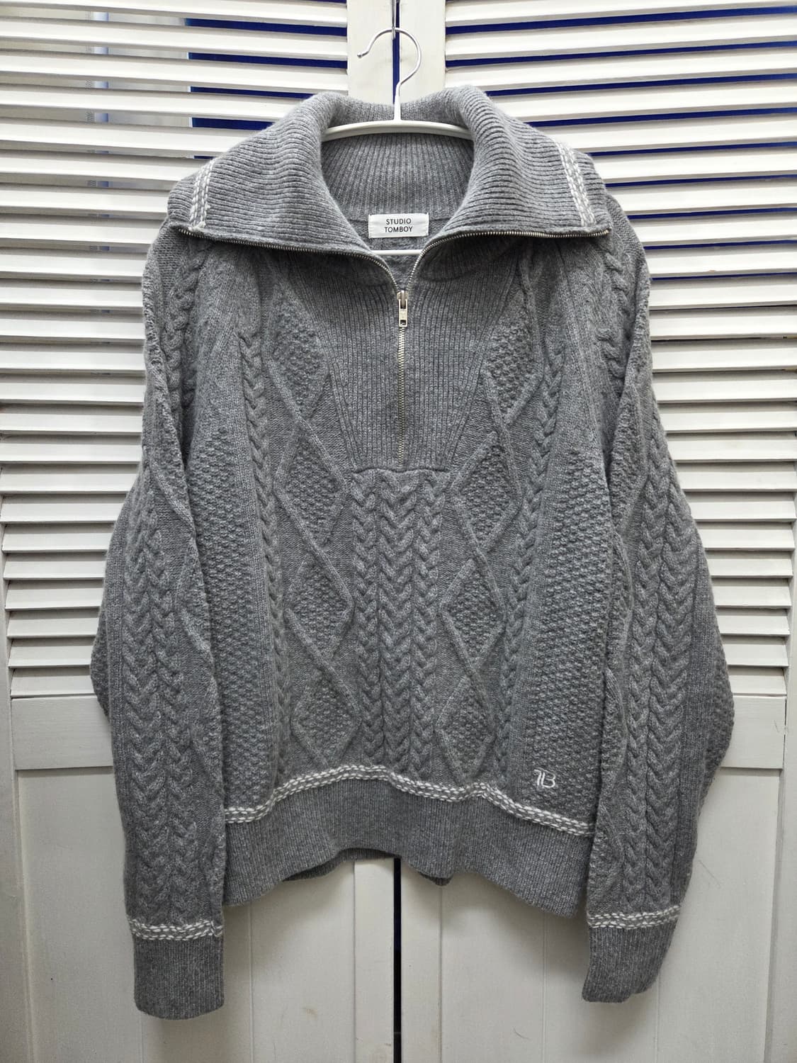 스튜디오톰보이 하프 집업 울 니트 상품이미지1