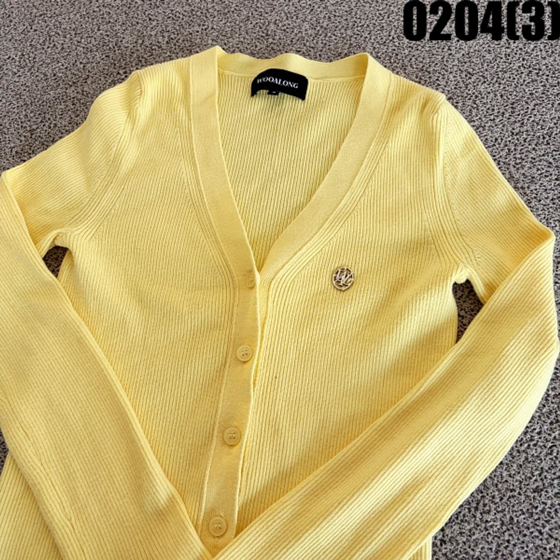 [S] 우알롱 여성 브이낵 골지 옐로우 가디건 0204(3) 상품이미지2