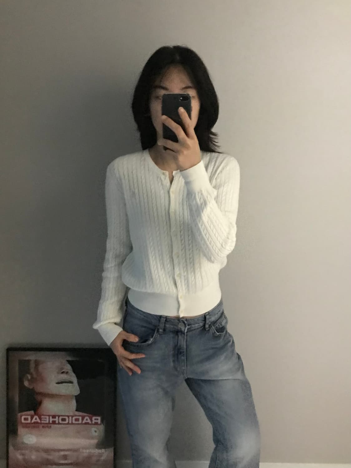 폴로 랄프로렌 포니로고 화이트 케이블 니트 가디건 상품이미지3