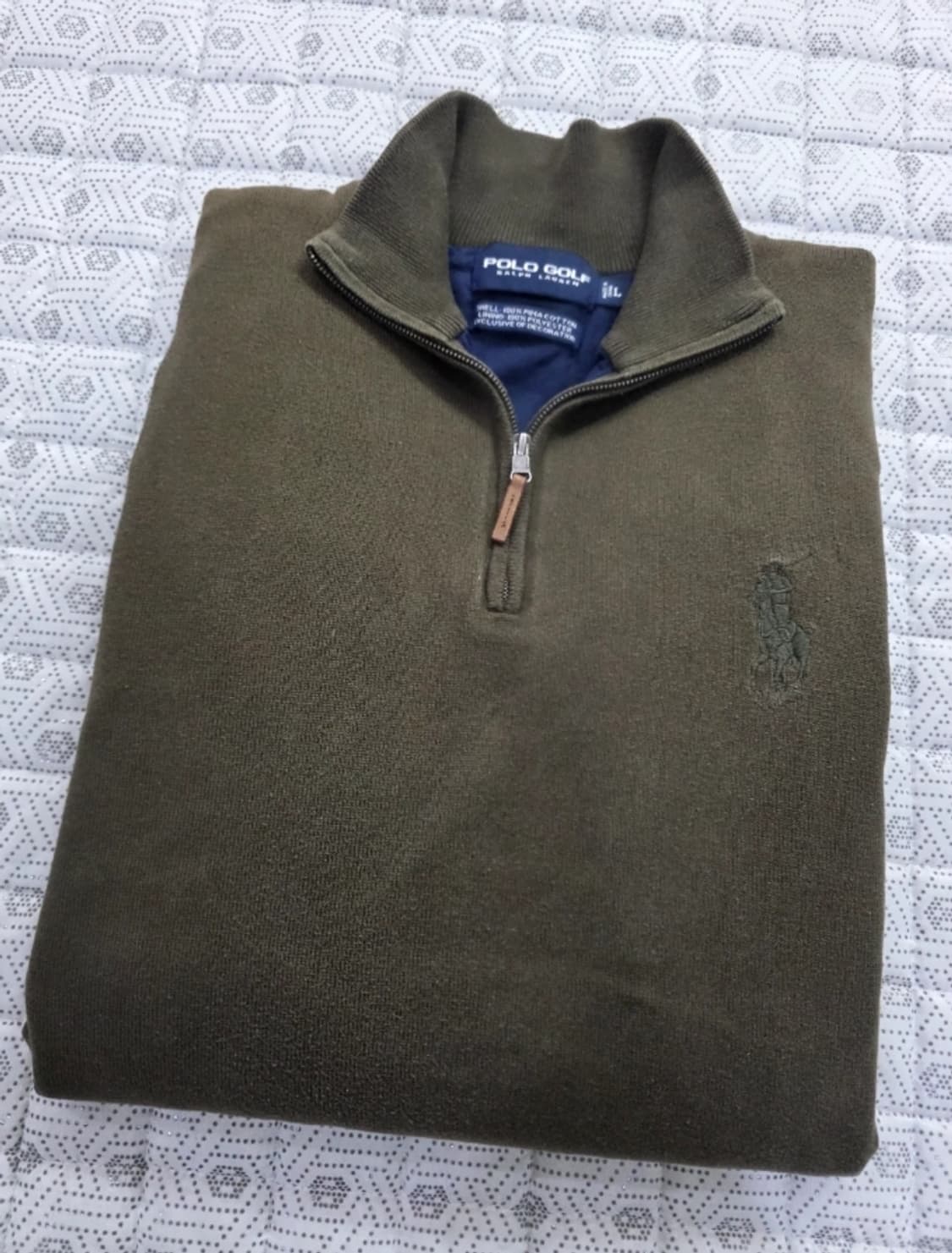 폴로 골프 남성 하프집업 카키 100 상품이미지9