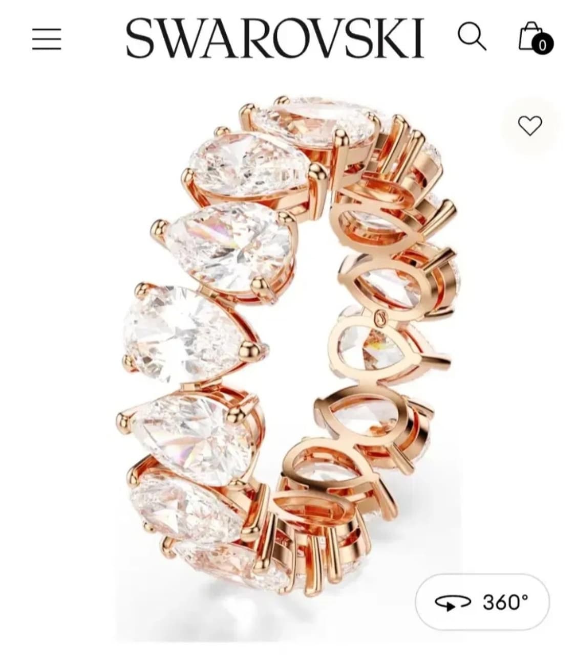 새제품)스와로브스키 피어컷 반지 58호 정품 상품이미지1